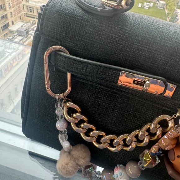 Mini Satchel Bag with Custom Purse Chains and Charms - Picture 2 of 10